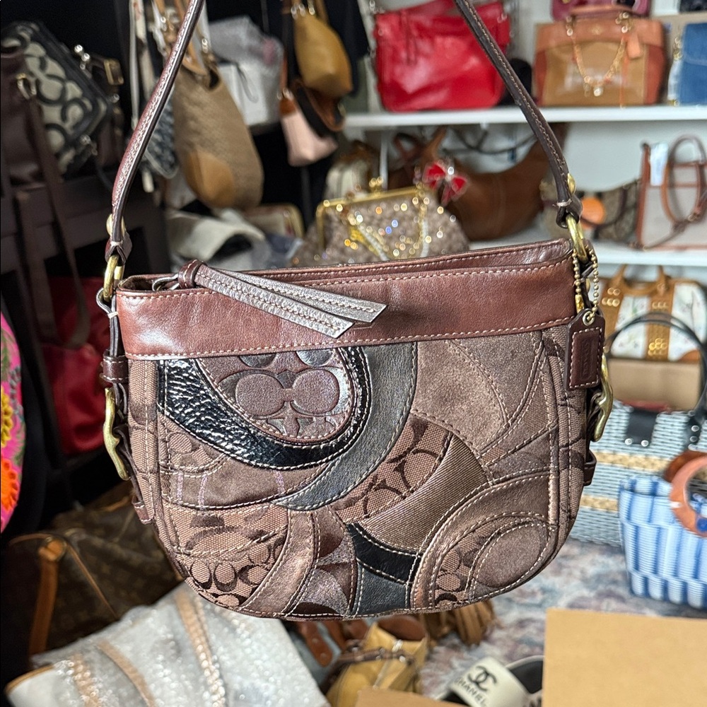 Coach Zoe Mini Multicolor Patchwork Shoulder Bag - image 8